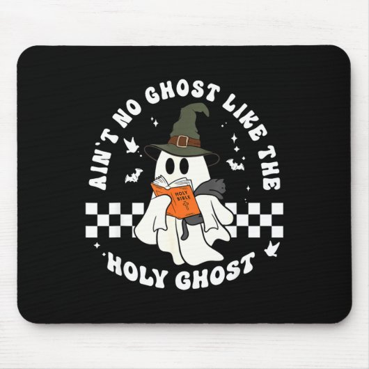 Funny Christian Ghost With Bible Retro Catholic Cu Muismat (Voorkant)