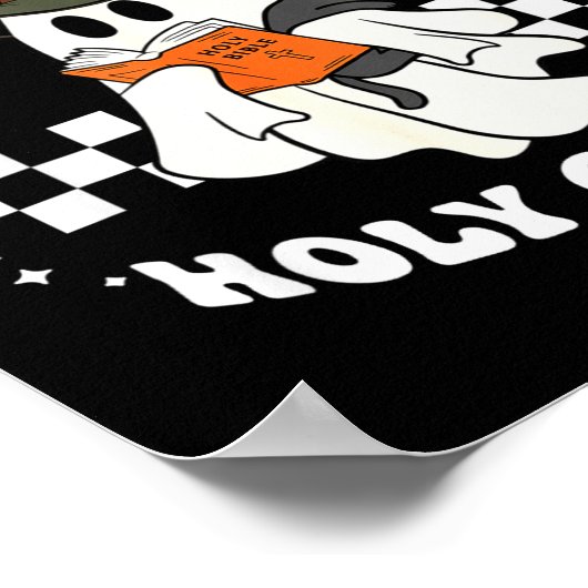 Funny Christian Ghost With Bible Retro Catholic Cu Poster (Hoek)