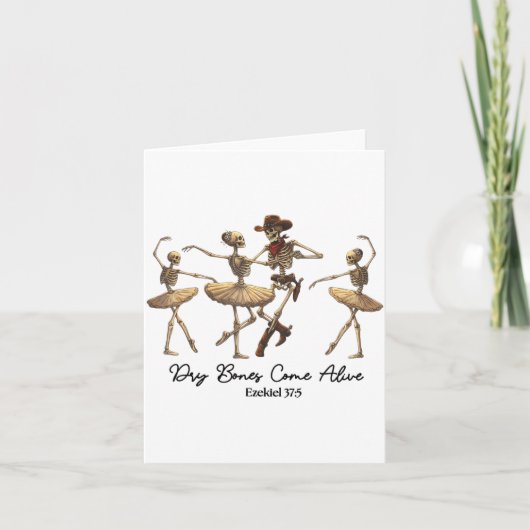 Funny Christian Halloween Ballet Cowboy Skeleton P Kaart (Voorkant)
