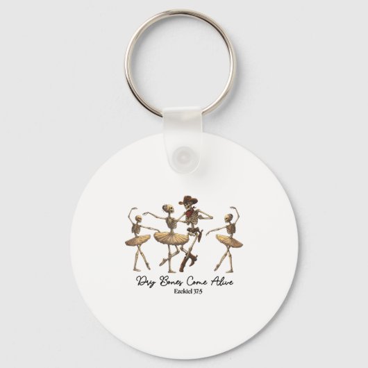 Funny Christian Halloween Ballet Cowboy Skeleton P Sleutelhanger (Voorkant)