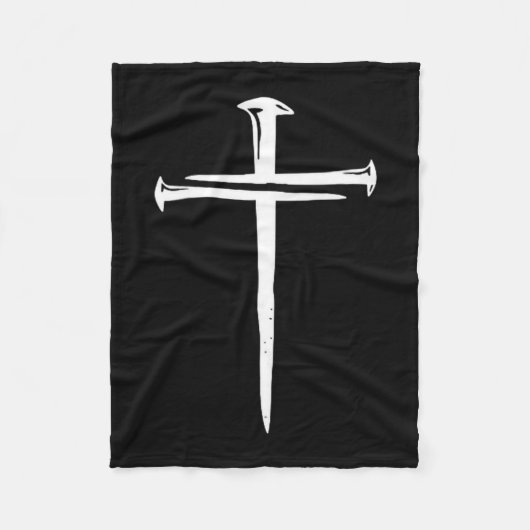 Funny Christian Jesus Crist Three Nails Cross Fleece Deken (Voorkant)