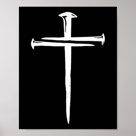 Funny Christian Jesus Crist Three Nails Cross  Poster (Voorkant)
