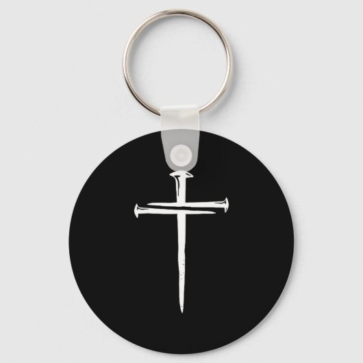 Funny Christian Jesus Crist Three Nails Cross Sleutelhanger (Voorkant)