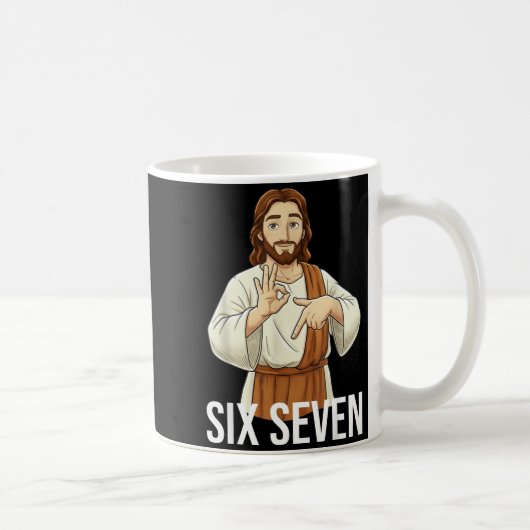 Funny Christian Jesus Six Seven 67 Faith Humor Chr Koffiemok (Rechts)
