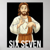 Funny Christian Jesus Six Seven 67 Faith Humor Chr Poster (Voorkant)
