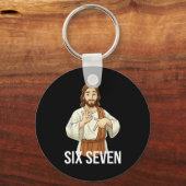 Funny Christian Jesus Six Seven 67 Faith Humor Chr Sleutelhanger (Voorkant)