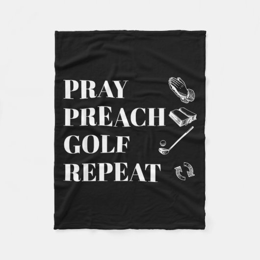 Funny Christian Pray Preach Golf Repeat Pastor Min Fleece Deken (Voorkant)