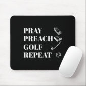 Funny Christian Pray Preach Golf Repeat Pastor Min Muismat (Met muis)