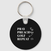Funny Christian Pray Preach Golf Repeat Pastor Min Sleutelhanger (Voorkant)