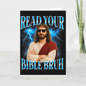 Funny Christian Read Your Bible Bruh  Kaart (Voorkant)