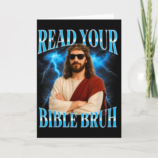 Funny Christian Read Your Bible Bruh  Kaart (Voorkant)