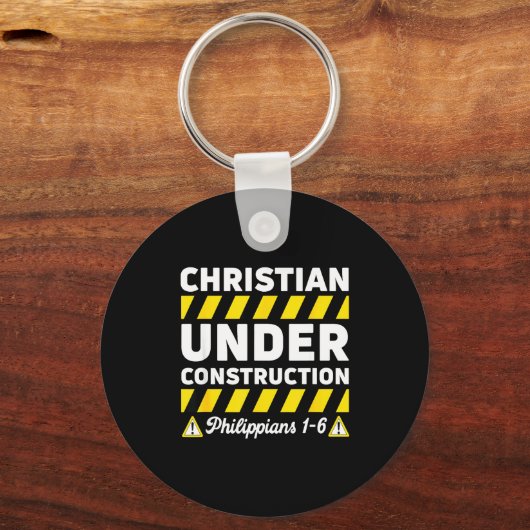 Funny Christian Under Construction Philipans 1-6 S Sleutelhanger (Voorkant)