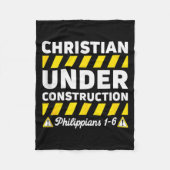 Funny Christian Under Construction Philippians 1-6 Fleece Deken (Voorkant)