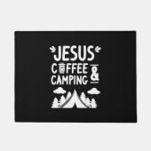 Funny Christians Camp Caffeine Jesus Coffee en Cam Deurmat (Voorkant)