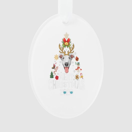 Funny Christmas 2020 Tree Greyhound Mask Costume Ornament (voorkant)