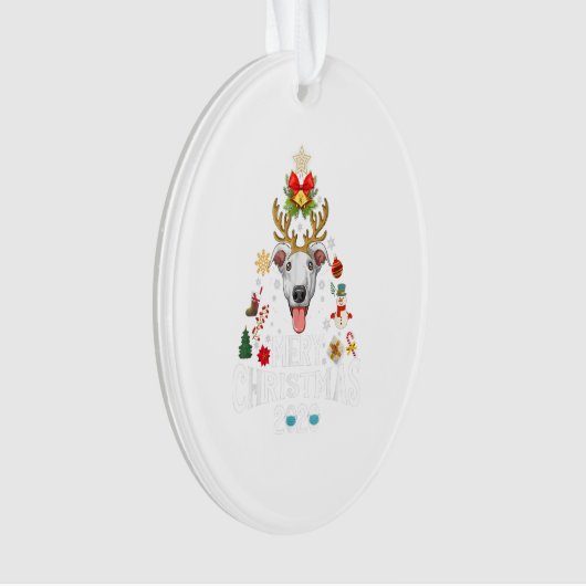 Funny Christmas 2020 Tree Greyhound Mask Costume Ornament (voorkant)
