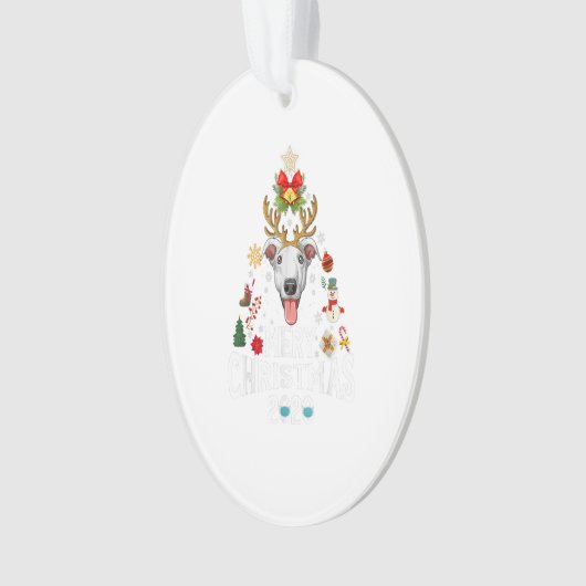 Funny Christmas 2020 Tree Greyhound Mask Costume Ornament (voorkant)