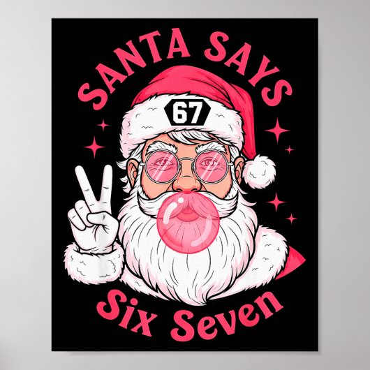 Funny Christmas 67 Meme Brain Rot Santa Claus Xmas Poster (Voorkant)