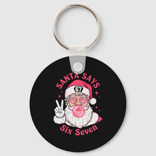 Funny Christmas 67 Meme Brain Rot Santa Claus Xmas Sleutelhanger (Voorkant)