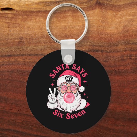Funny Christmas 67 Meme Brain Rot Santa Claus Xmas Sleutelhanger (Voorkant)
