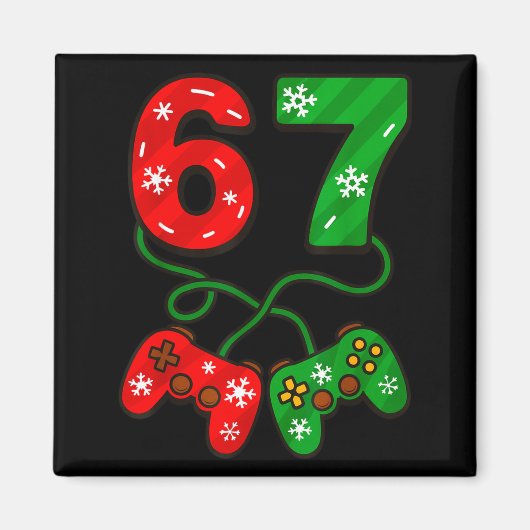 Funny Christmas 67 Meme Six Seven Video Games Game Magneet (Voorkant)