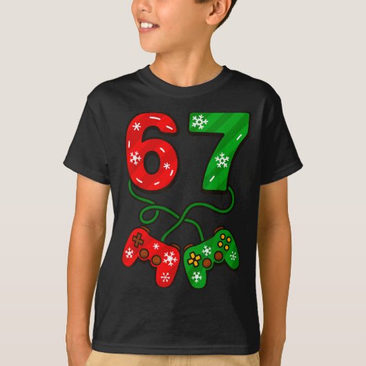 Funny Christmas 67 Meme Six Seven Video Games Game T-shirt (Voorkant)