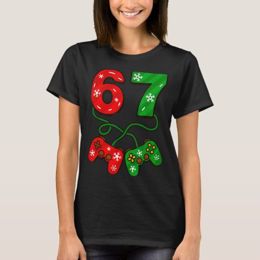 Funny Christmas 67 Meme Six Seven Video Games Game T-shirt (Voorkant)