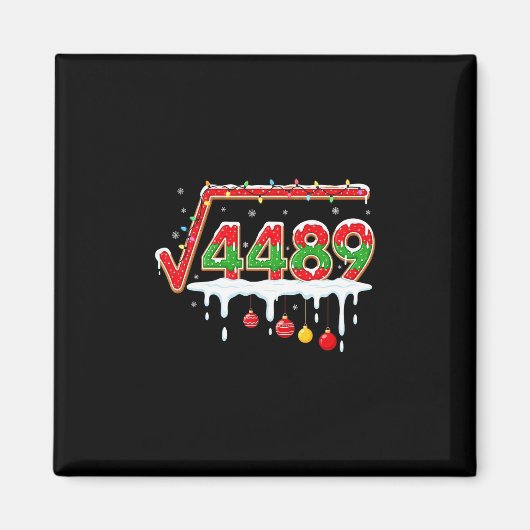 Funny Christmas 67 Meme Square Root 4489 Slang Mat Magneet (Voorkant)