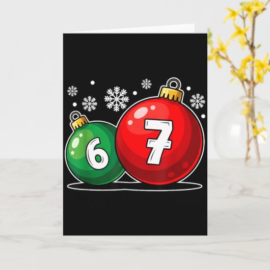 Funny Christmas 67 Six Seven Meme Gen Alpha Slang  Kaart (Gele Bloem)