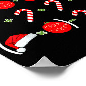 Funny Christmas 6 7 Puzzle Santa Hat Ornament Cand Poster (Hoek)