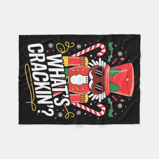 Funny Christmas African American Nutcracker Men Wo Fleece Deken (Voorkant (Horizontaal))