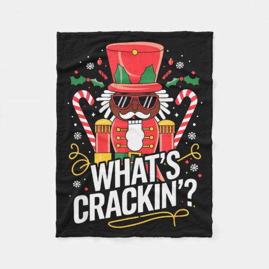 Funny Christmas African American Nutcracker Men Wo Fleece Deken (Voorkant)