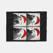 Funny Christmas African G Parrot Santa Photo Booth Fleece Deken (Voorkant (Horizontaal))