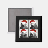 Funny Christmas African G Parrot Santa Photo Booth Magneet (Voorkant / Achterkant)