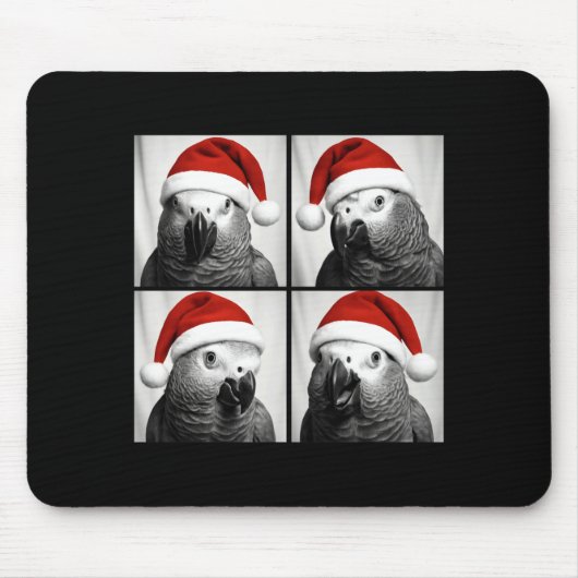 Funny Christmas African G Parrot Santa Photo Booth Muismat (Voorkant)
