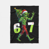 Funny Christmas Alien Six Seven Meme 67 Santa Hat  Fleece Deken (Voorkant)
