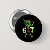 Funny Christmas Alien Six Seven Meme 67 Santa Hat Ronde Button 5,7 Cm (Voorkant /achterkant)