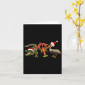 Funny Christmas Alligator Pelican Crawfish Holiday Kaart (Gele Bloem)