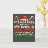 Funny Christmas Arm Candy Husband Holiday Couple H Kaart (Gele Bloem)