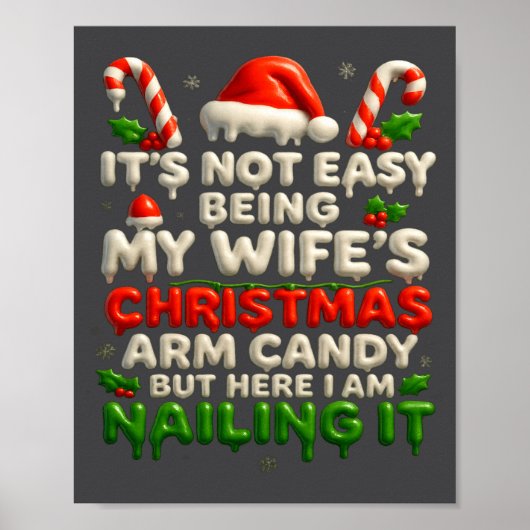 Funny Christmas Arm Candy Husband Holiday Couple H Poster (Voorkant)