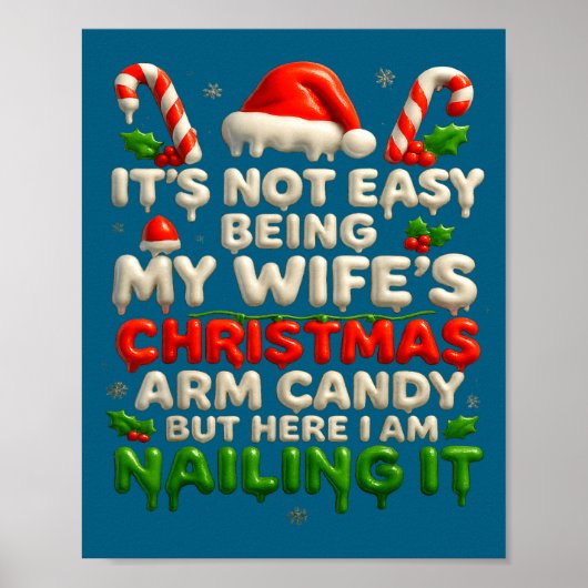 Funny Christmas Arm Candy Husband Holiday Couple H Poster (Voorkant)