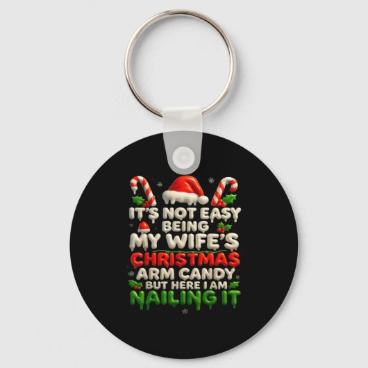 Funny Christmas Arm Candy Husband Holiday Couple H Sleutelhanger (Voorkant)