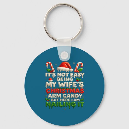 Funny Christmas Arm Candy Husband Holiday Couple H Sleutelhanger (Voorkant)