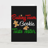 Funny Christmas Baking Team Cookie Taste Tester  Kaart (Voorkant)