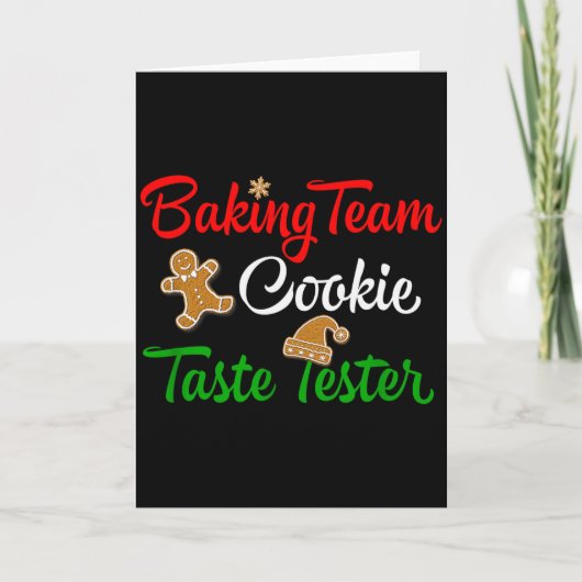 Funny Christmas Baking Team Cookie Taste Tester  Kaart (Voorkant)
