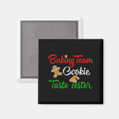 Funny Christmas Baking Team Cookie Taste Tester Magneet (Voorkant / Achterkant)