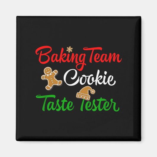 Funny Christmas Baking Team Cookie Taste Tester Magneet (Voorkant)