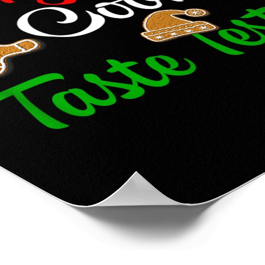 Funny Christmas Baking Team Cookie Taste Tester  Poster (Hoek)