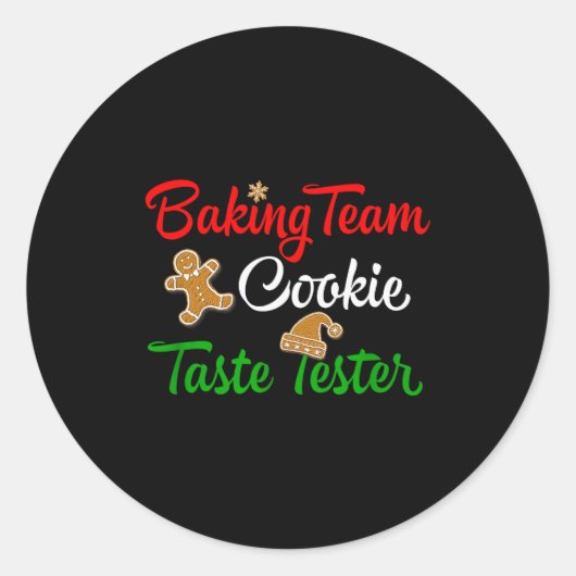 Funny Christmas Baking Team Cookie Taste Tester  Ronde Sticker (Voorkant)