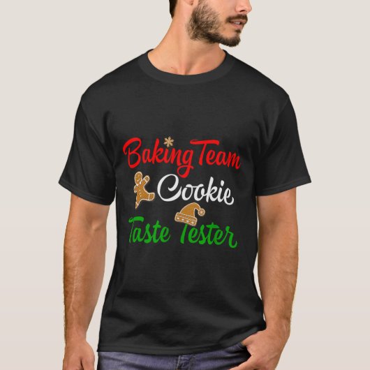 Funny Christmas Baking Team Cookie Taste Tester  T-shirt (Voorkant)